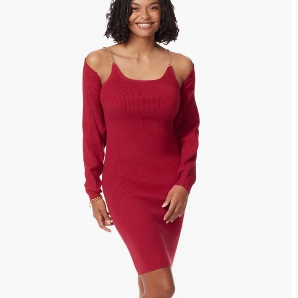 Sam Edelman Allie Cherries Jubilee long sleeved cropped sweater & midi dress med - Picture 4 of 16